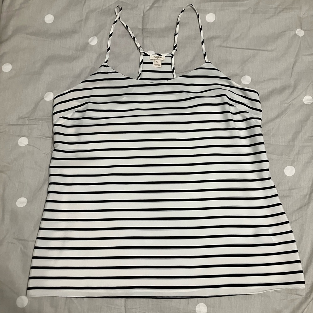NEW NEVER WORN JCrew racerback adjustable strap striped cami